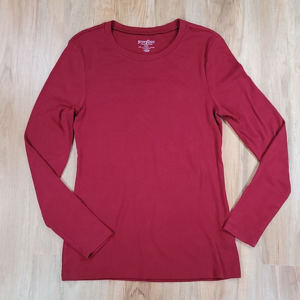 💜Old Navy Wine Long Sleeve Perfect Tshirt Large